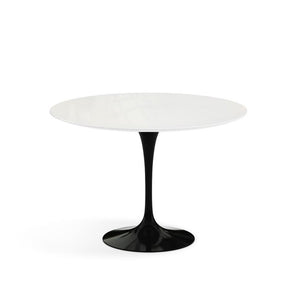 Saarinen Outdoor Dining Table - 42" Round Outdoors Knoll Vetro Bianco Black 