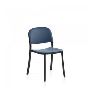 Emeco 1 Inch Stacking Chair Chairs Emeco Dark Powder Coated Aluminum Blue 