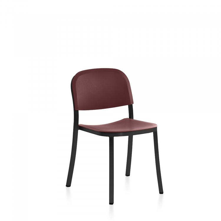 Emeco 1 Inch Stacking Chair Chairs Emeco Dark Powder Coated Aluminum Bordeaux 