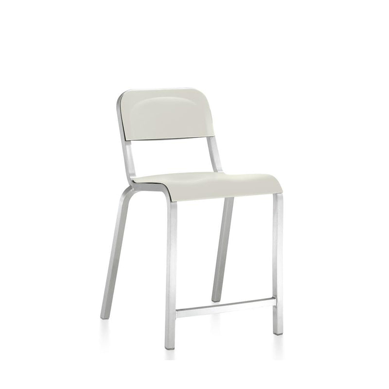 1951 Counter Stool By Emeco bar seating Emeco Recycled PET - Stockholm White 