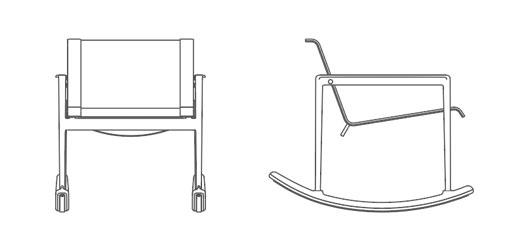 1966 Single Rocker lounge chair Knoll 