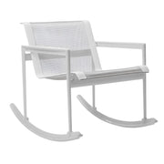 1966 Single Rocker lounge chair Knoll White with White Mesh & Strap 