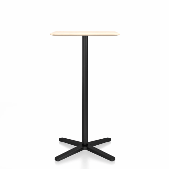 Emeco 2 Inch X Base Bar Table - Square bar seating Emeco 24" / 60cm Black Powder Coated Accoya (Outdoor Approved)