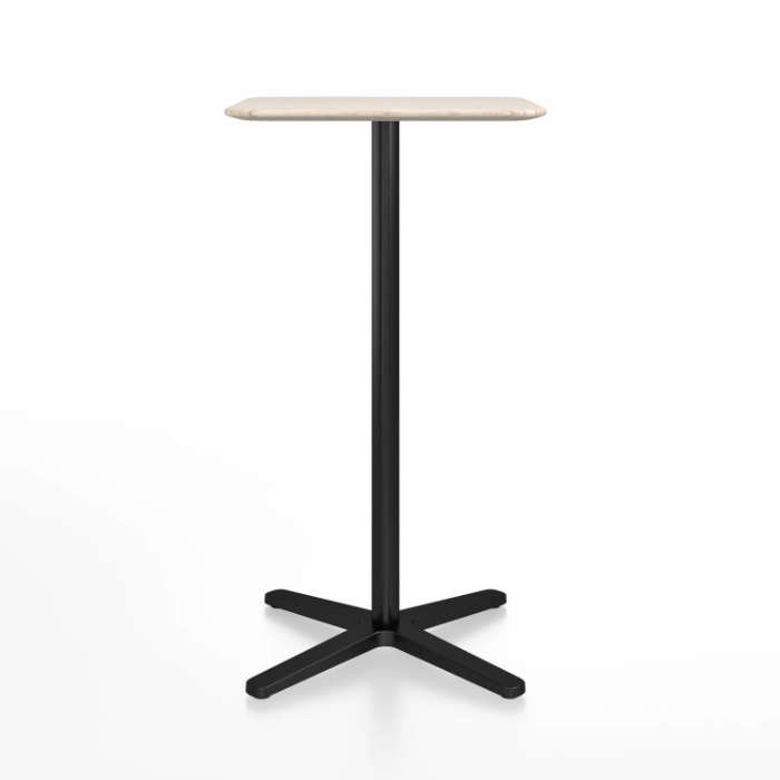 Emeco 2 Inch X Base Bar Table - Square bar seating Emeco 24&quot; / 60cm Black Powder Coated Ash