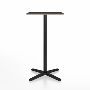 Emeco 2 Inch X Base Bar Table - Square bar seating Emeco 24" / 60cm Black Powder Coated Black Laminate Plywood