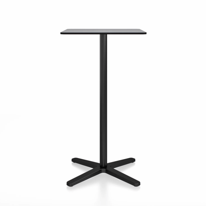 Emeco 2 Inch X Base Bar Table - Square bar seating Emeco 24&quot; / 60cm Black Powder Coated Grey HPL