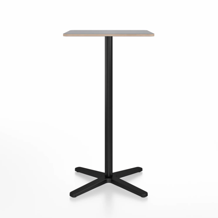 Emeco 2 Inch X Base Bar Table - Square bar seating Emeco 24" / 60cm Black Powder Coated Grey Laminate Plywood