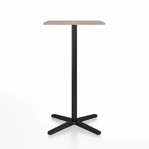 Emeco 2 Inch X Base Bar Table - Square bar seating Emeco 24" / 60cm Black Powder Coated Grey Laminate Plywood