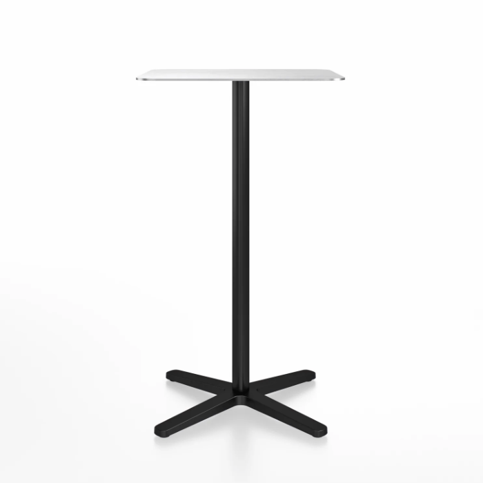 Emeco 2 Inch X Base Bar Table - Square bar seating Emeco 24" / 60cm Black Powder Coated Hand Brushed Aluminum