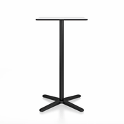 Emeco 2 Inch X Base Bar Table - Square bar seating Emeco 24" / 60cm Black Powder Coated White HPL