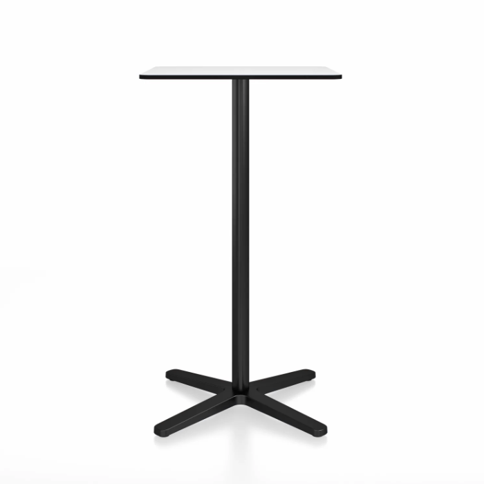 Emeco 2 Inch X Base Bar Table - Square bar seating Emeco 24" / 60cm Black Powder Coated White HPL