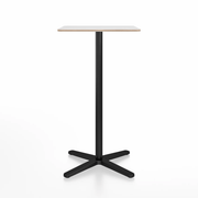 Emeco 2 Inch X Base Bar Table - Square bar seating Emeco 24" / 60cm Black Powder Coated White Laminate Plywood