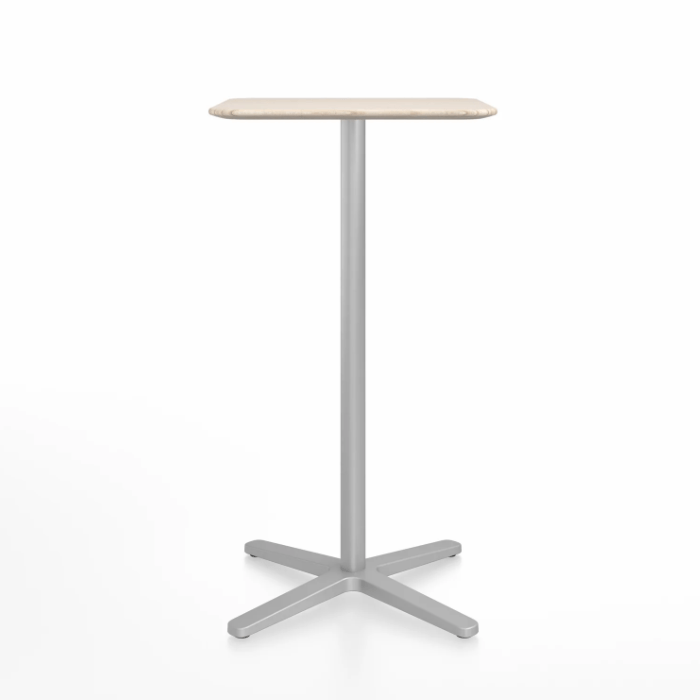 Emeco 2 Inch X Base Bar Table - Square bar seating Emeco 24&quot; / 60cm Silver Powder Coated Ash