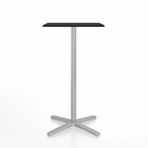Emeco 2 Inch X Base Bar Table - Square bar seating Emeco 24" / 60cm Silver Powder Coated Black HPL