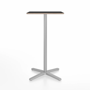 Emeco 2 Inch X Base Bar Table - Square bar seating Emeco 24" / 60cm Silver Powder Coated Black Laminate Plywood