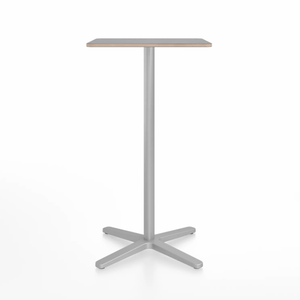 Emeco 2 Inch X Base Bar Table - Square bar seating Emeco 24" / 60cm Silver Powder Coated Grey Laminate Plywood