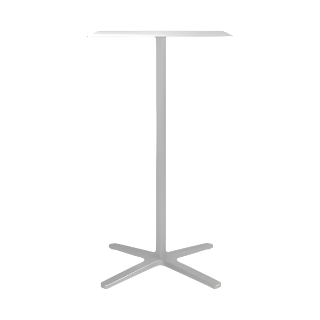 Emeco 2 Inch X Base Bar Table - Square bar seating Emeco 24&quot; / 60cm Silver Powder Coated Hand Brushed Aluminum