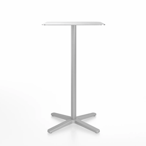 Emeco 2 Inch X Base Bar Table - Square bar seating Emeco 24" / 60cm Silver Powder Coated Hand Brushed Aluminum