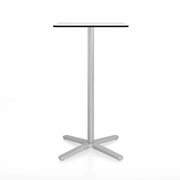 Emeco 2 Inch X Base Bar Table - Square bar seating Emeco 24" / 60cm Silver Powder Coated White HPL