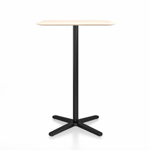 Emeco 2 Inch X Base Bar Table - Square bar seating Emeco 30" / 76cm Black Powder Coated Accoya (Outdoor Approved)