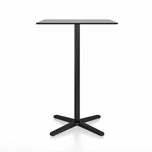 Emeco 2 Inch X Base Bar Table - Square bar seating Emeco 30" / 76cm Black Powder Coated Grey HPL