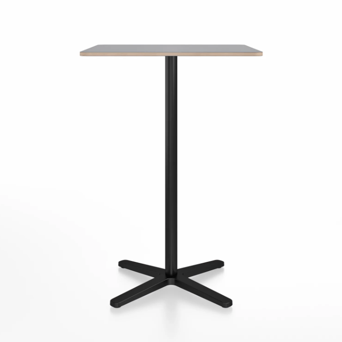 Emeco 2 Inch X Base Bar Table - Square bar seating Emeco 30" / 76cm Black Powder Coated Grey Laminate Plywood