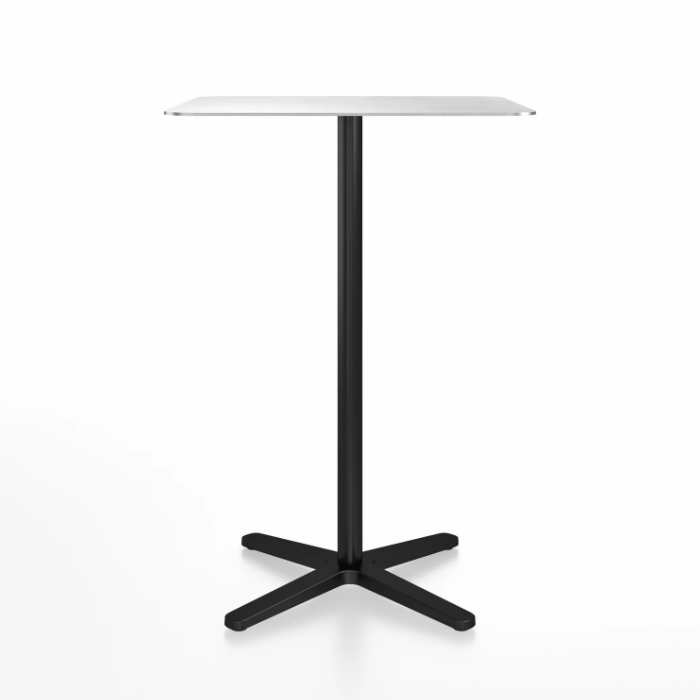 Emeco 2 Inch X Base Bar Table - Square bar seating Emeco 30" / 76cm Black Powder Coated Hand Brushed Aluminum