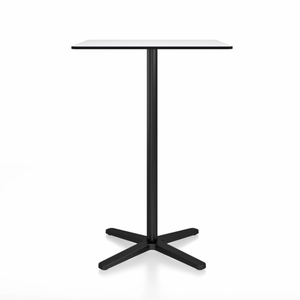 Emeco 2 Inch X Base Bar Table - Square bar seating Emeco 30" / 76cm Black Powder Coated White HPL