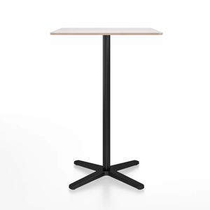 Emeco 2 Inch X Base Bar Table - Square bar seating Emeco 30" / 76cm Black Powder Coated White Laminate Plywood