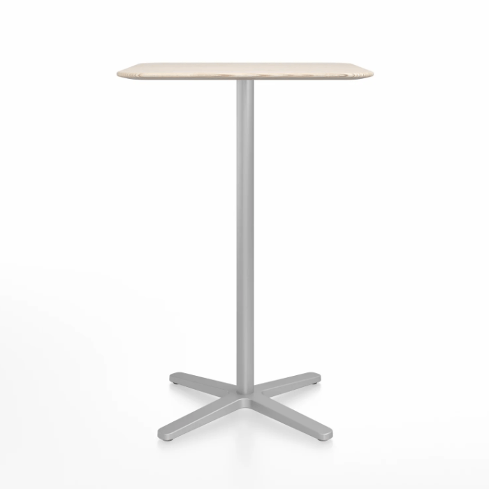 Emeco 2 Inch X Base Bar Table - Square bar seating Emeco 30" / 76cm Silver Powder Coated Ash