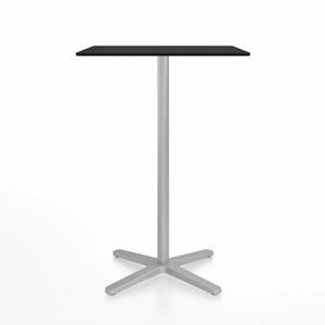 Emeco 2 Inch X Base Bar Table - Square bar seating Emeco 30" / 76cm Silver Powder Coated Black HPL