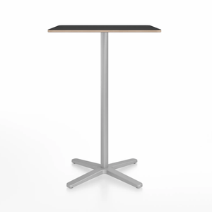 Emeco 2 Inch X Base Bar Table - Square bar seating Emeco 30" / 76cm Silver Powder Coated Black Laminate Plywood