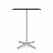 Emeco 2 Inch X Base Bar Table - Square bar seating Emeco 30" / 76cm Silver Powder Coated Grey HPL