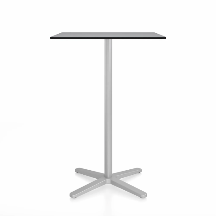 Emeco 2 Inch X Base Bar Table - Square bar seating Emeco 30" / 76cm Silver Powder Coated Grey HPL