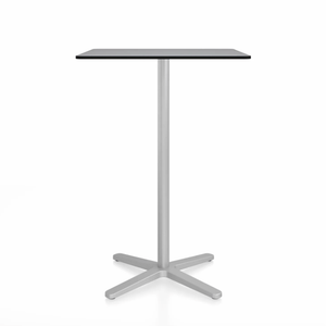 Emeco 2 Inch X Base Bar Table - Square bar seating Emeco 30" / 76cm Silver Powder Coated Grey HPL