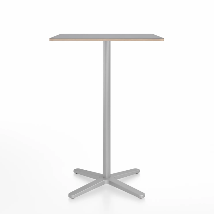 Emeco 2 Inch X Base Bar Table - Square bar seating Emeco 30&quot; / 76cm Silver Powder Coated Grey Laminate Plywood