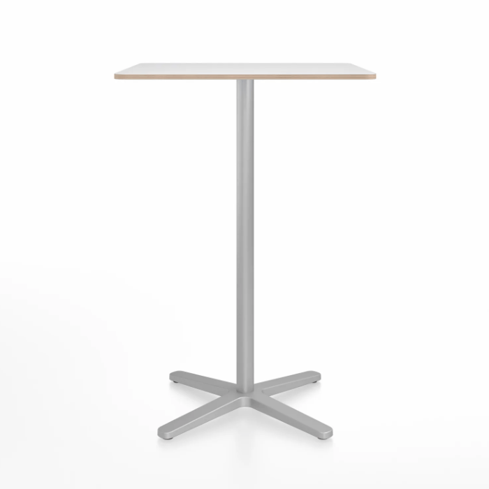 Emeco 2 Inch X Base Bar Table - Square bar seating Emeco 30&quot; / 76cm Silver Powder Coated White Laminate Plywood