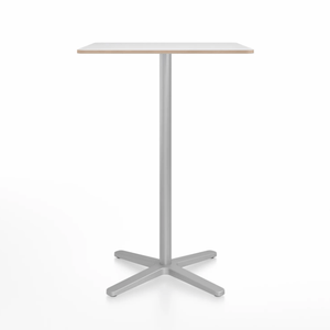 Emeco 2 Inch X Base Bar Table - Square bar seating Emeco 30" / 76cm Silver Powder Coated White Laminate Plywood