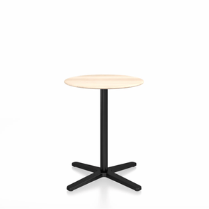 Emeco 2 Inch X Base Cafe Table - Round Coffee Tables Emeco 24" / 60cm Black Powder Coated Accoya (Outdoor Approved)