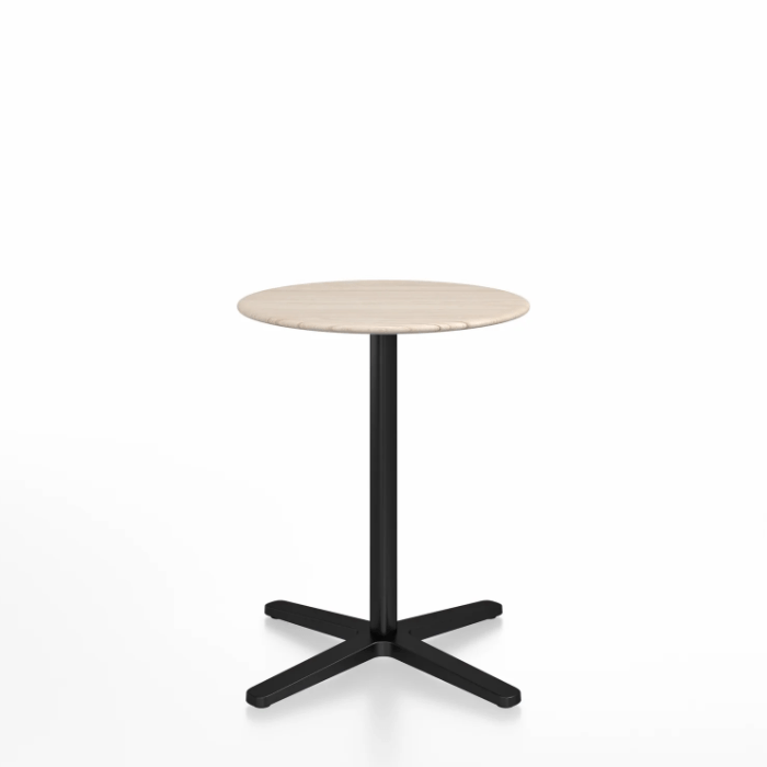 Emeco 2 Inch X Base Cafe Table - Round Coffee Tables Emeco 24" / 60cm Black Powder Coated Ash