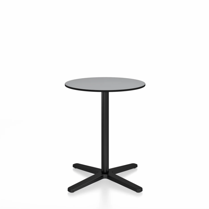 Emeco 2 Inch X Base Cafe Table - Round Coffee Tables Emeco 24&quot; / 60cm Black Powder Coated Grey HPL