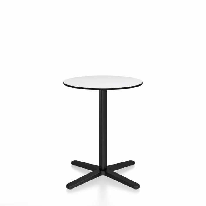 Emeco 2 Inch X Base Cafe Table - Round Coffee Tables Emeco 24&quot; / 60cm Black Powder Coated White HPL