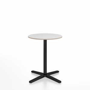 Emeco 2 Inch X Base Cafe Table - Round Coffee Tables Emeco 24" / 60cm Black Powder Coated White Laminate Plywood