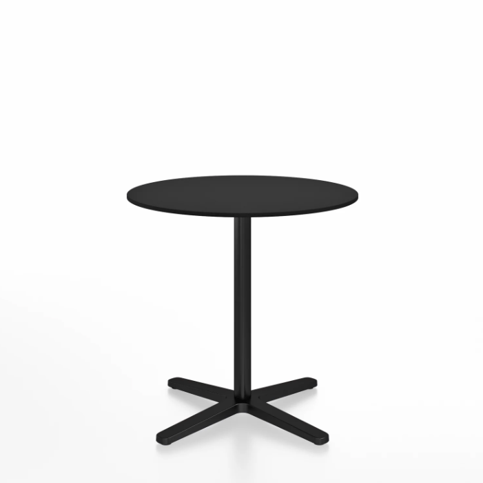 Emeco 2 Inch X Base Cafe Table - Round Coffee Tables Emeco 30&quot; / 76cm Black Powder Coated Black HPL