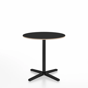 Emeco 2 Inch X Base Cafe Table - Round Coffee Tables Emeco 30" / 76cm Black Powder Coated Black Laminate Plywood