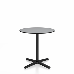 Emeco 2 Inch X Base Cafe Table - Round Coffee Tables Emeco 30" / 76cm Black Powder Coated Grey HPL