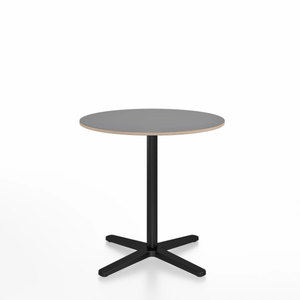 Emeco 2 Inch X Base Cafe Table - Round Coffee Tables Emeco 30" / 76cm Black Powder Coated Grey Laminate Plywood