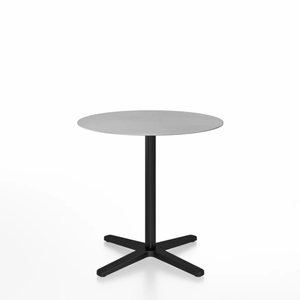Emeco 2 Inch X Base Cafe Table - Round Coffee Tables Emeco 30" / 76cm Black Powder Coated Hand Brushed Aluminum