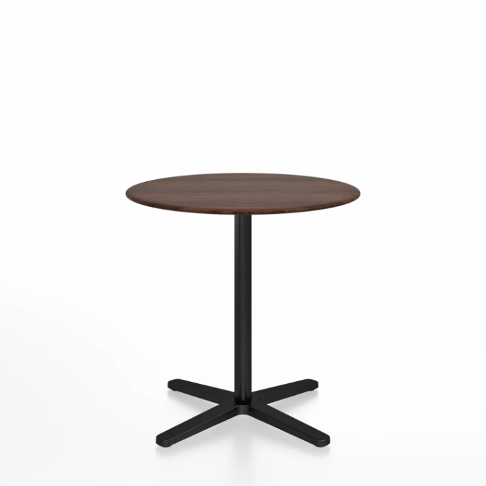 Emeco 2 Inch X Base Cafe Table - Round Coffee Tables Emeco 30" / 76cm Black Powder Coated Walnut