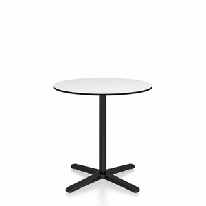 Emeco 2 Inch X Base Cafe Table - Round Coffee Tables Emeco 30" / 76cm Black Powder Coated White HPL